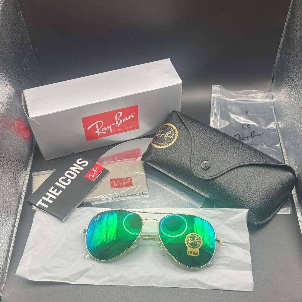 Ray-Ban 58mm Aviators with Green Blue Lenses